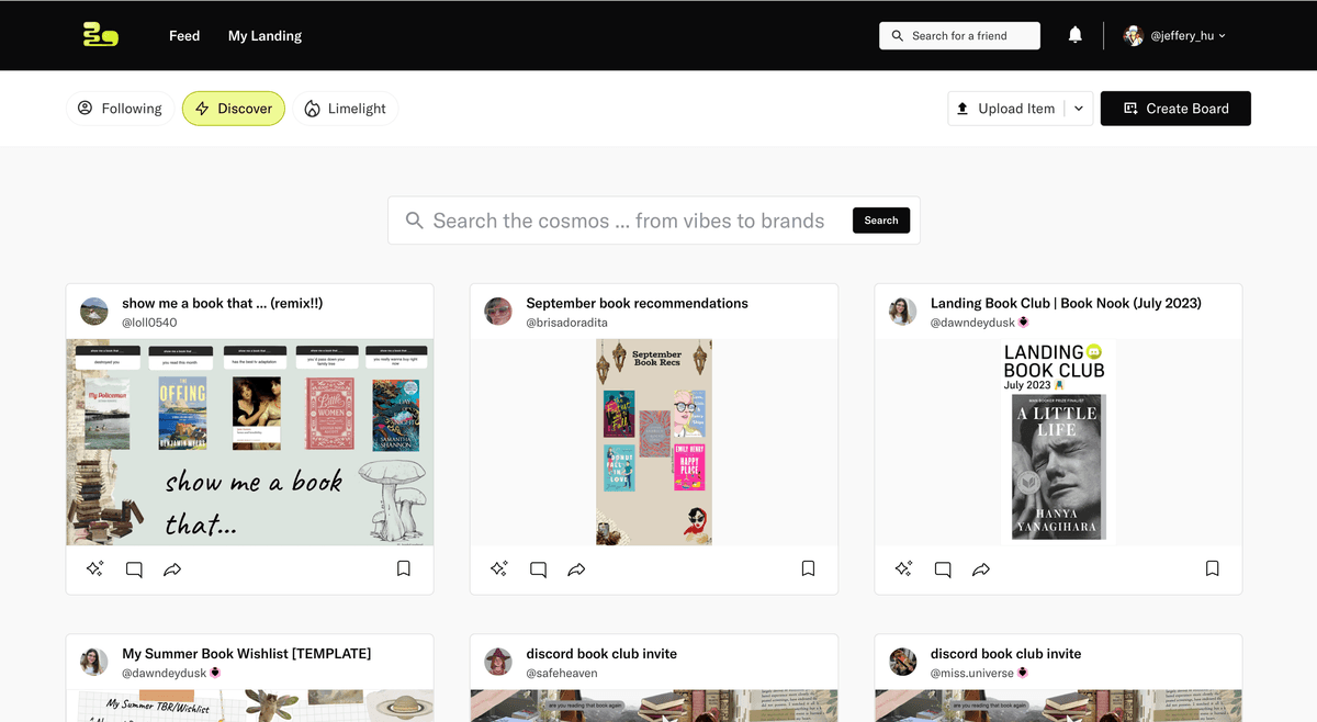 Screenshot of Landing